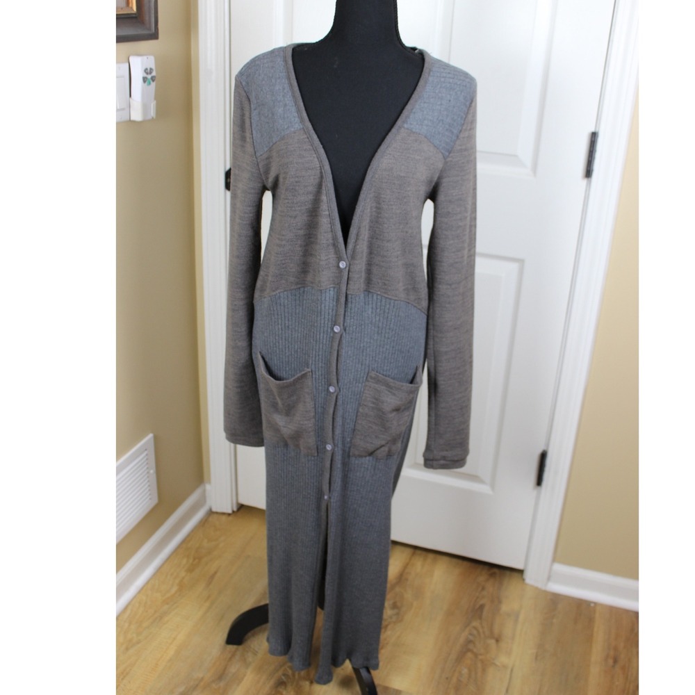 KORI American Gray Open Duster Cardigan Size Medium‎